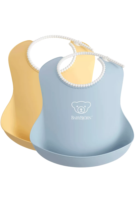 BABYBJÖRN Baby Bib Powder 2pk - Yellow/Blue