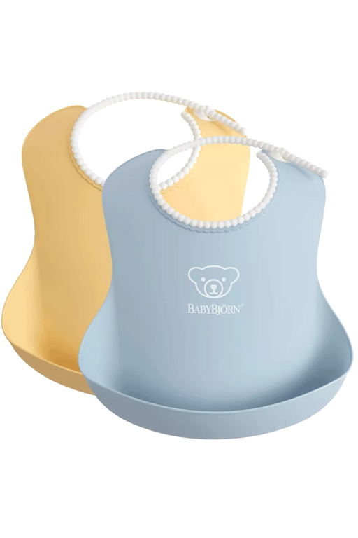 BABYBJÖRN Baby Bib Powder 2pk - Yellow/Blue