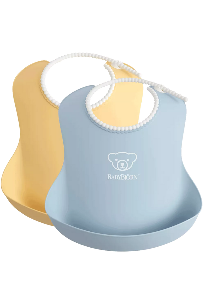 BABYBJÖRN Baby Bib Powder 2pk - Yellow/Blue