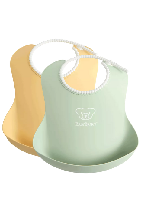 BABYBJÖRN Baby Bib Powder 2pk - Yellow/Green