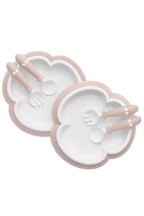 BABYBJÖRN Baby Plate, Spoon & Fork Powder Pink - 2 Sets (074064US)