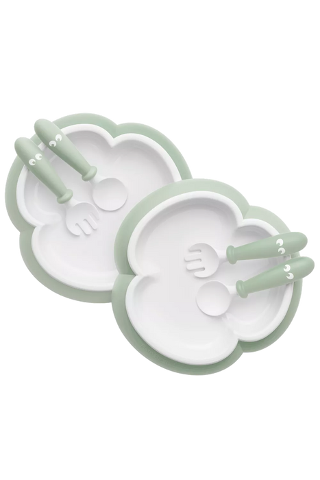 BABYBJÖRN Baby Plate, Spoon & Fork Powder Green 2 Sets