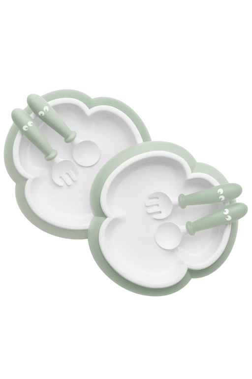 BABYBJÖRN Baby Plate, Spoon & Fork Powder Green 2 Sets