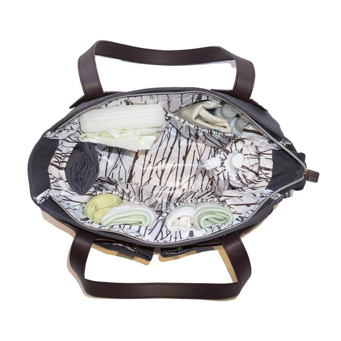 So Young Black Emerson Diaper Bag With Black Handles - CanaBee Baby