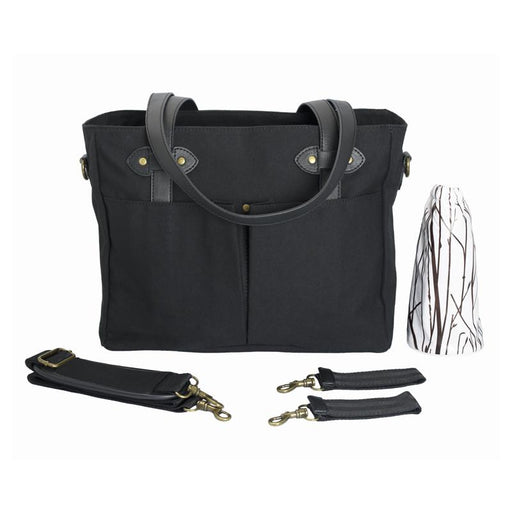 So Young Black Emerson Diaper Bag With Black Handles - CanaBee Baby