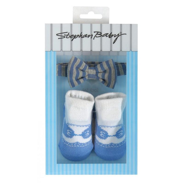 Stephan Baby Bow Tie & Sock Set - Blue - CanaBee Baby