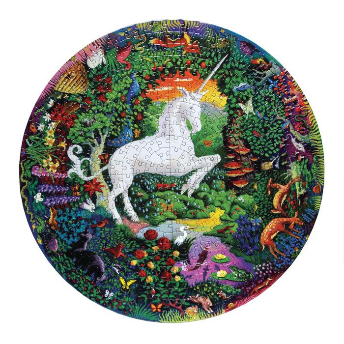 eeBoo Unicorn Garden 500 Pc Round Puzzle PZFUNG