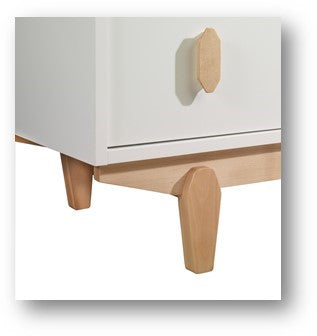 Natart Tulip Tate Crib & Dresser - White/Natural (MARKHAM IN STORE PICKUP ONLY)