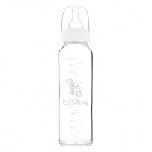 EcoViking Bottle Glass Pink 240ml 0+