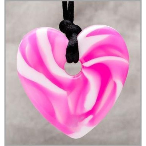 Teething Bling Pendant -Pink Swirl Heart