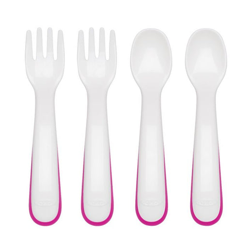 Oxo Plastic Fork& Spoon Pink 61128100