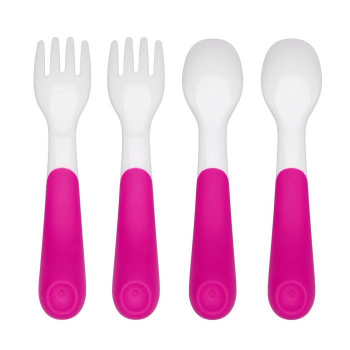 Oxo Plastic Fork& Spoon Pink 61128100