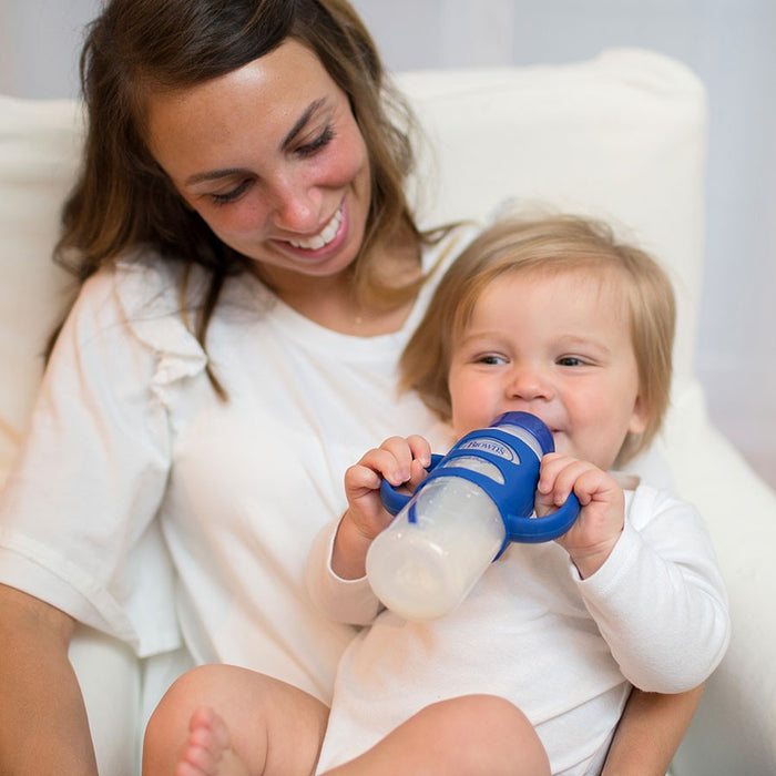 Dr. Brown’s Milestones™ Sippy Bottle with Silicone Handles - Turquoise 8oz/250ml (SB81059-CA-P3)