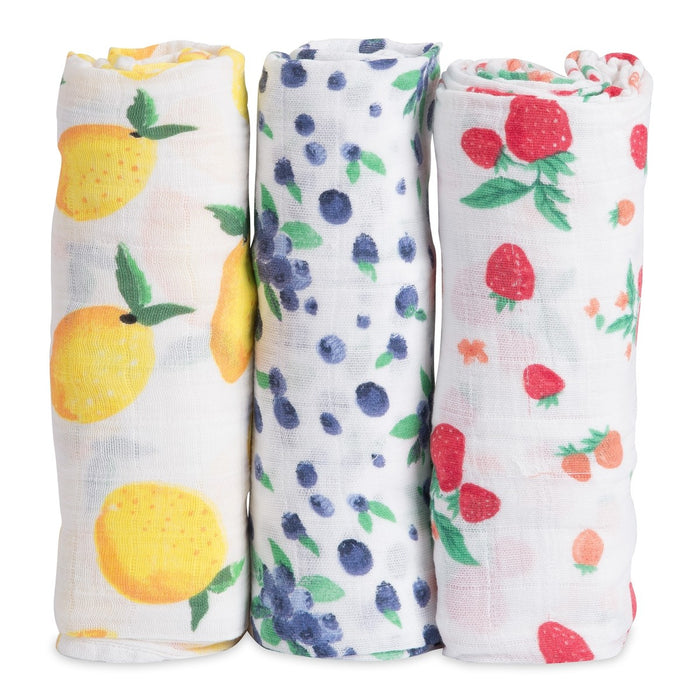 Little Unicorn Cotton Muslin Swaddle Set 3pk Berry Lemonade UB0007