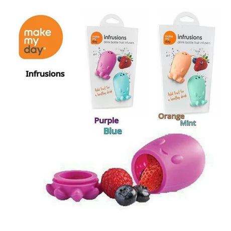 Make My Day Infrusions Drink Bottle Fruit Infusers - Blue/Purple