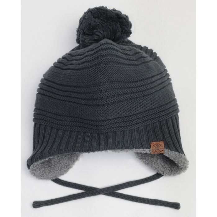 Calikids Toddler Cotton Knit Winter Hat W2055 - Graphite