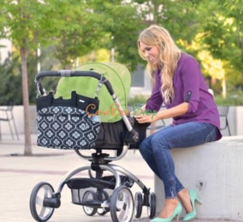 JJ Cole Camber Diaper Bag in Black Floret - CanaBee Baby