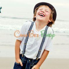 Liv& Lily Suspenders Black& White Striped - CanaBee Baby