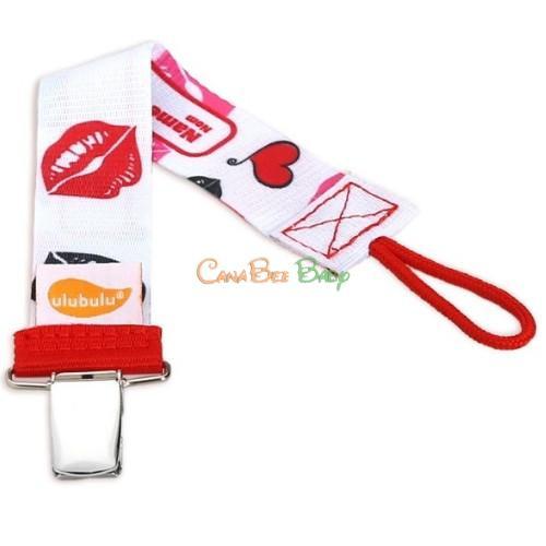 Ulubulu Pacifier Clip - Kissy Lips