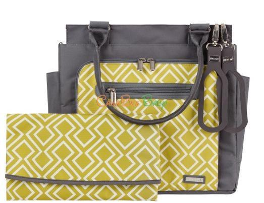 JJ Cole Freeman Diaper Bag- Citrine Lattice - CanaBee Baby