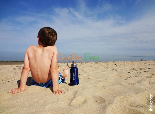 ThinkSport Insulated Sports Bottle in Metallic Blue 750ml - CanaBee Baby