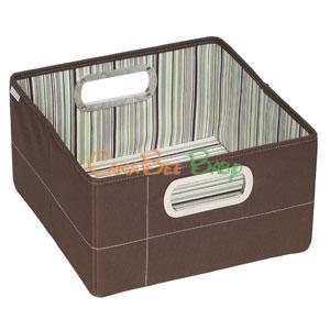 JJ Cole Storage Box Short - Pink Stripe  (16cm x 28cm x 28cm) - CanaBee Baby