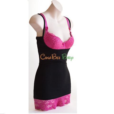 Naked Nursing Tank Bamboo Silky - Black - CanaBee Baby