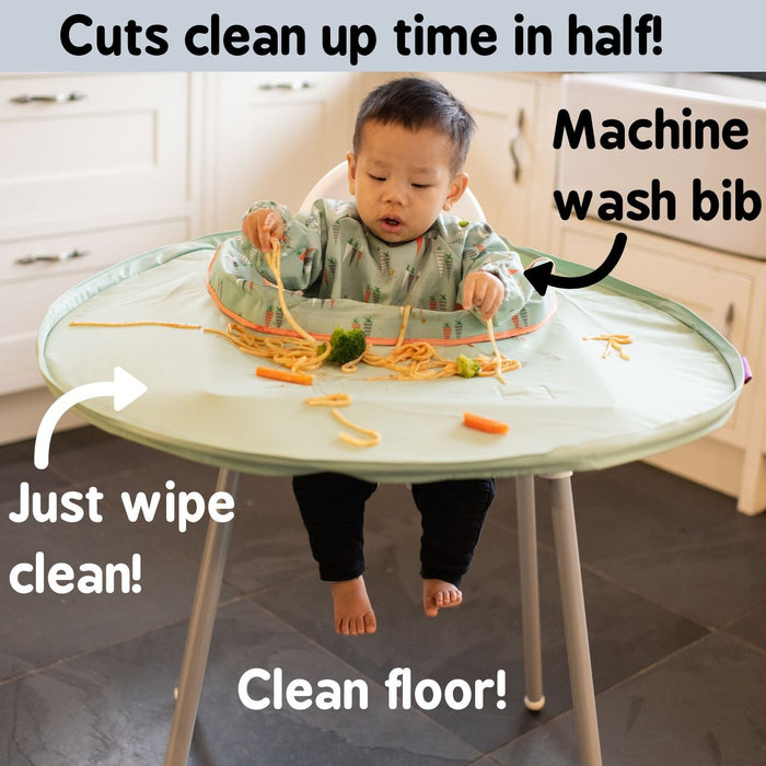 Tidy Tot All In One Bib&Tray Kit Dove Grey