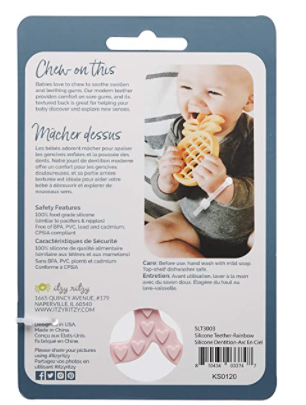 Itzy Ritzy Silicone Baby Teether - Rainbow